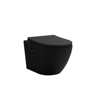 ALONI Hangtoilet met Bidet Aloni Pro – Tornado Flush – Mat Zwart – 52,5 cm