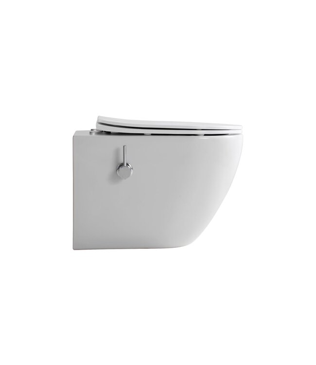 Hangtoilet met Bidet Aloni Pro – Tornado Flush – Wit – 52,5 cm