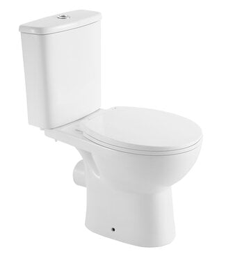 Wiesbaden Duoblok Toilet Staand Rimless PK - Glans Wit incl. Zitting