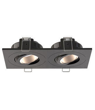 Wiesbaden Dubbele Inbouwspot Wiesbaden Spotz Gunmetal - IP65 Badkamer - Dimbaar