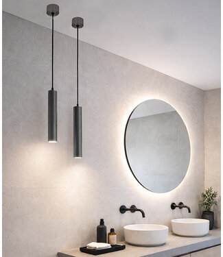 Wiesbaden Badkamer Hanglamp Oriona Gunmetal - IP44 - Dimbaar | Wiesbaden
