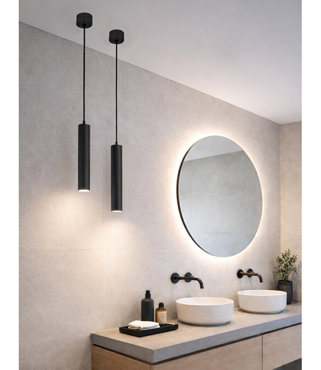 Badkamer Hanglamp Oriona Mat Zwart - IP44 - Dimbaar | Wiesbaden