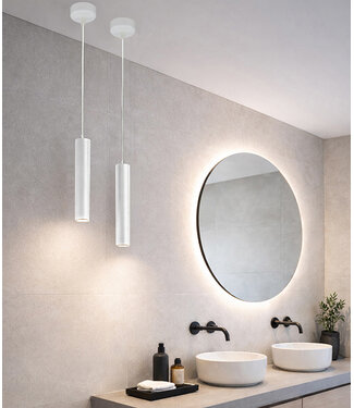 Wiesbaden Badkamer Hanglamp Oriona Mat Wit - IP44 - Dimbaar | Wiesbaden