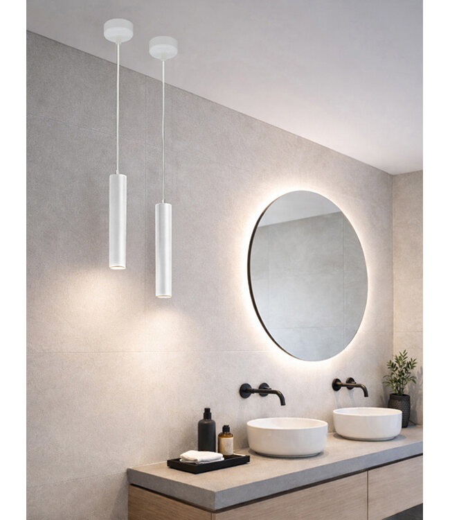 Badkamer Hanglamp Oriona Mat Wit - IP44 - Dimbaar | Wiesbaden