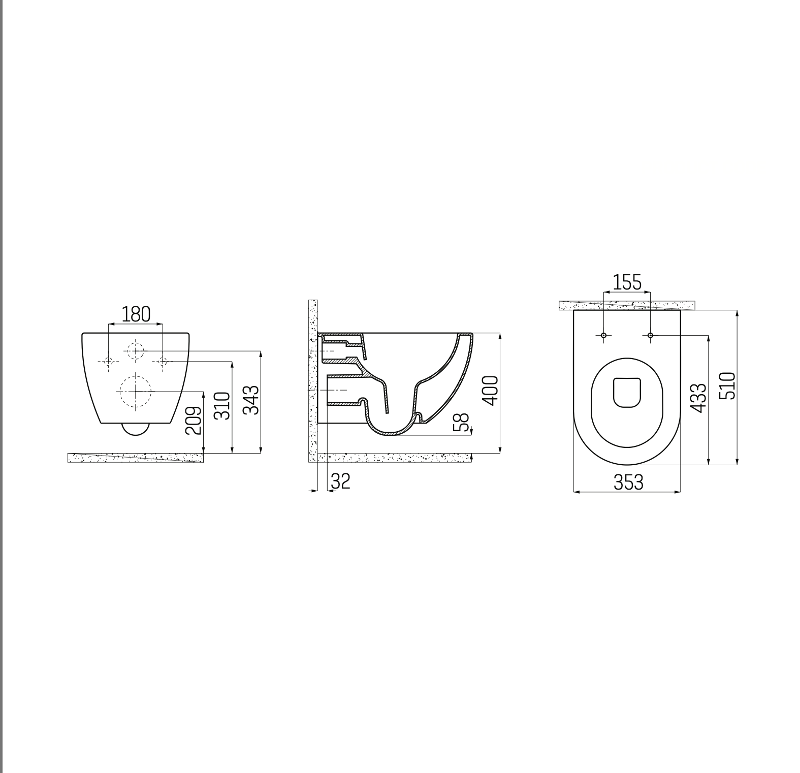 Randloo Toiletset Geberit UP320 - Creavit Hangtoilet Randloos Wit - Drukplaat ...