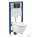 Toiletset Geberit UP320 - Creavit Hangtoilet Randloos Wit - Drukplaat Gunmetal