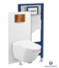 Toiletset Geberit UP320 - Creavit Hangtoilet Randloos Wit - Drukplaat Brons Koper