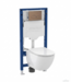 Toiletset Geberit UP320 - Creavit Hangtoilet Randloos Wit - Drukplaat Brons Koper