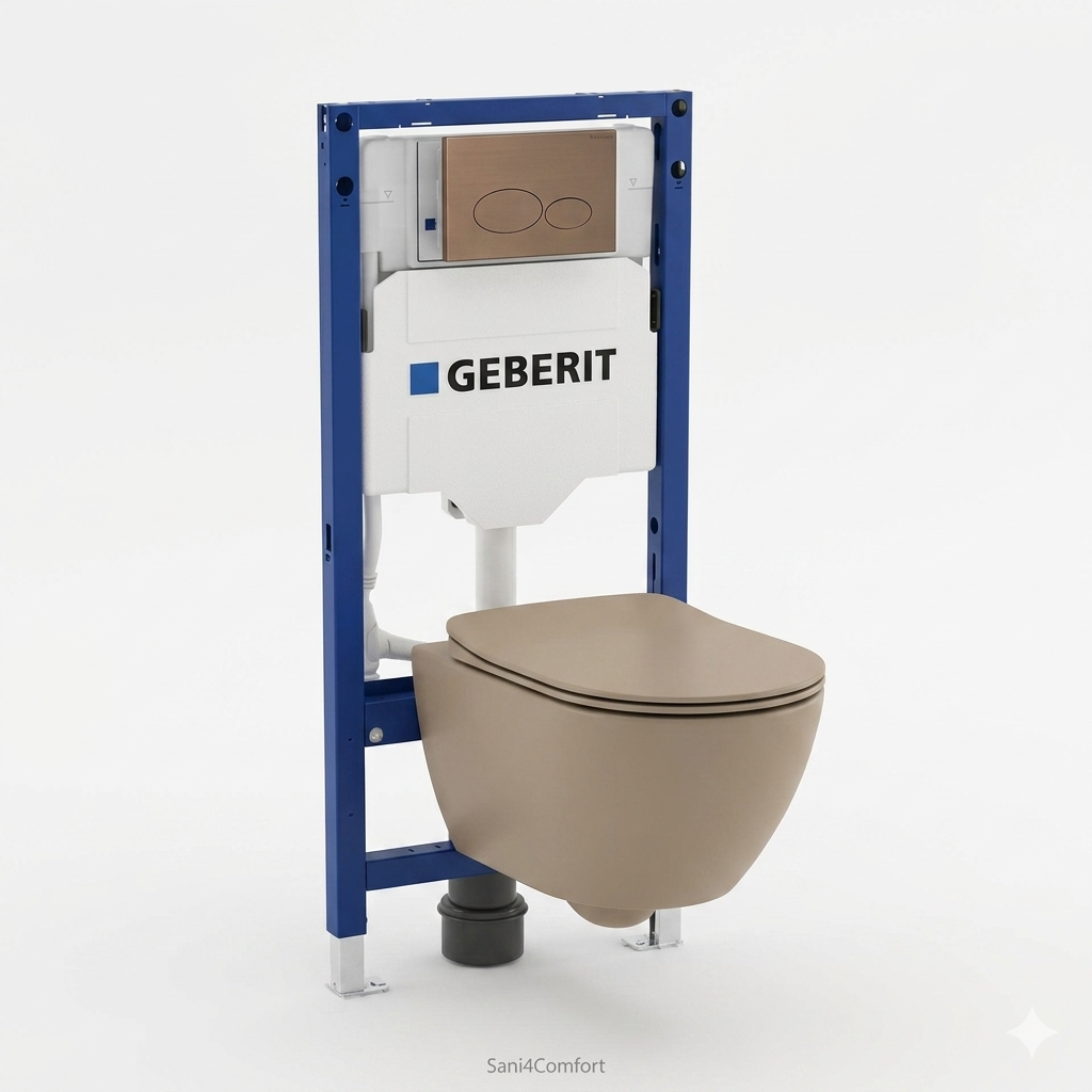 Randloo Toiletset Geberit UP320 - Creavit Hangtoilet Randloos Cappuccino ...