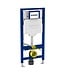 Toiletset Geberit UP320 - Creavit Hangtoilet Randloos Cappuccino - Drukplaat Mat Goud