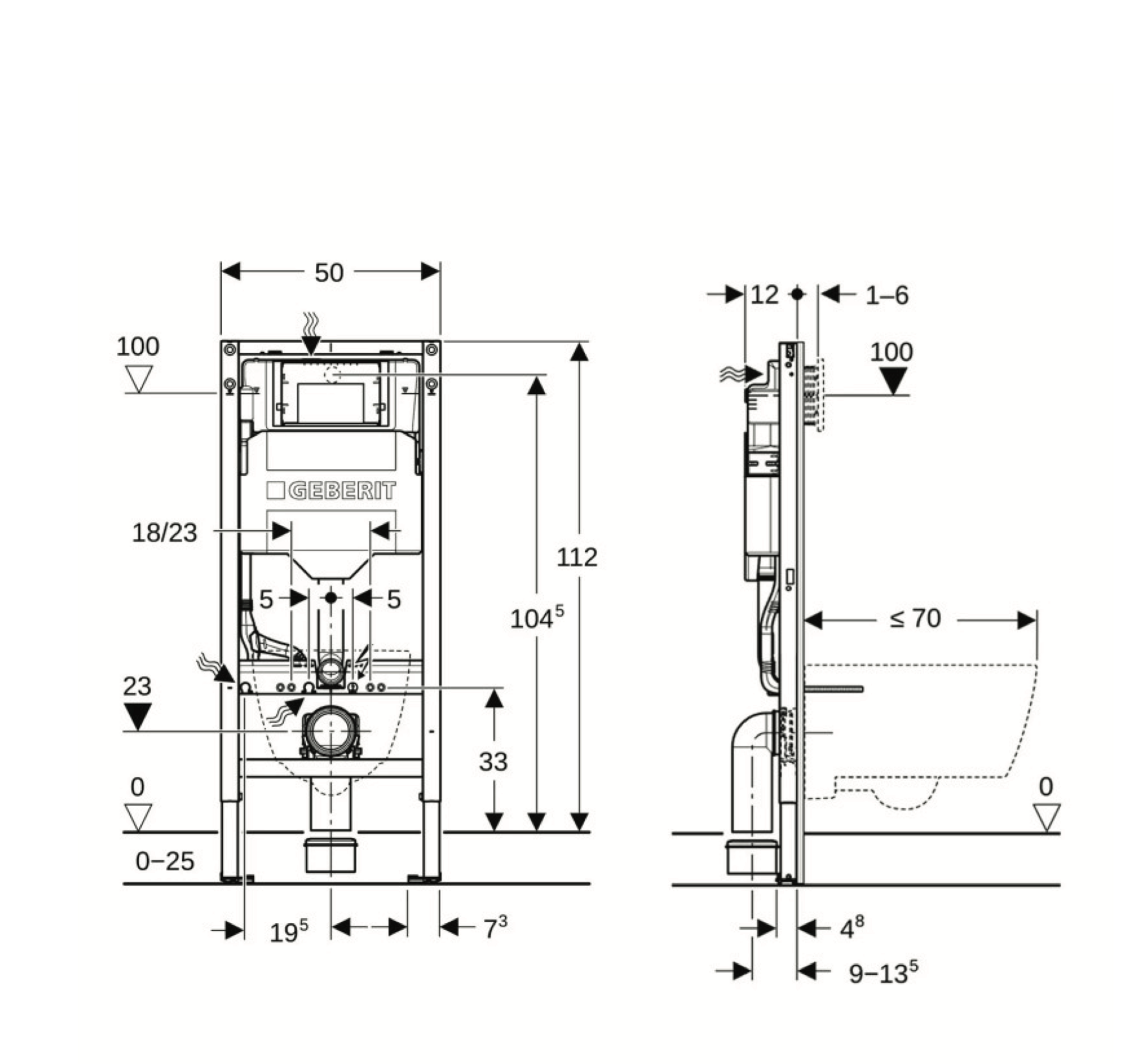 Randloo Toiletset Geberit UP320 - Creavit Hangtoilet Randloos Cappuccino ...