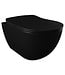 Toiletset Geberit UP320 - Creavit Hangtoilet Randloos Zwart - Drukplaat Gunmetal