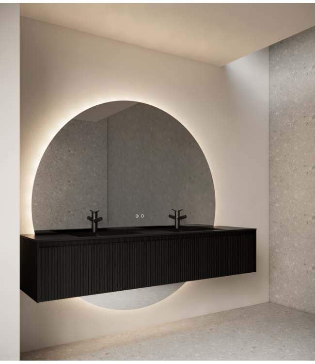 Badkamerspiegel Rond Lios 160cm met Dimbaar LED verlichting en verwarming