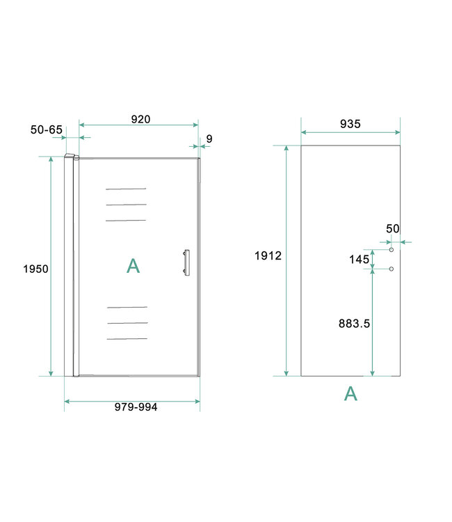 Douchecabine Cerra Eco 100x100 cm | 6mm Nano Glas Chroom