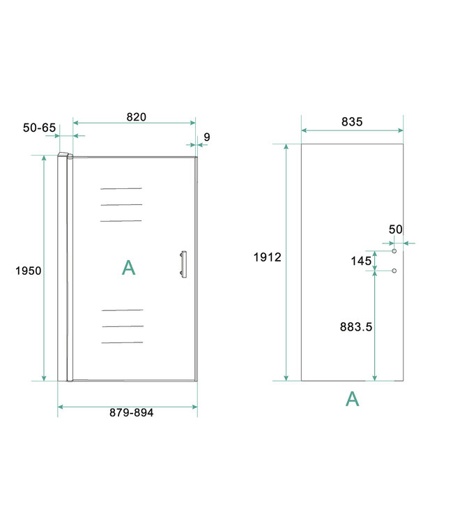 Douchecabine Cerra Eco 90x100 cm | 6mm Nano Glas Chroom