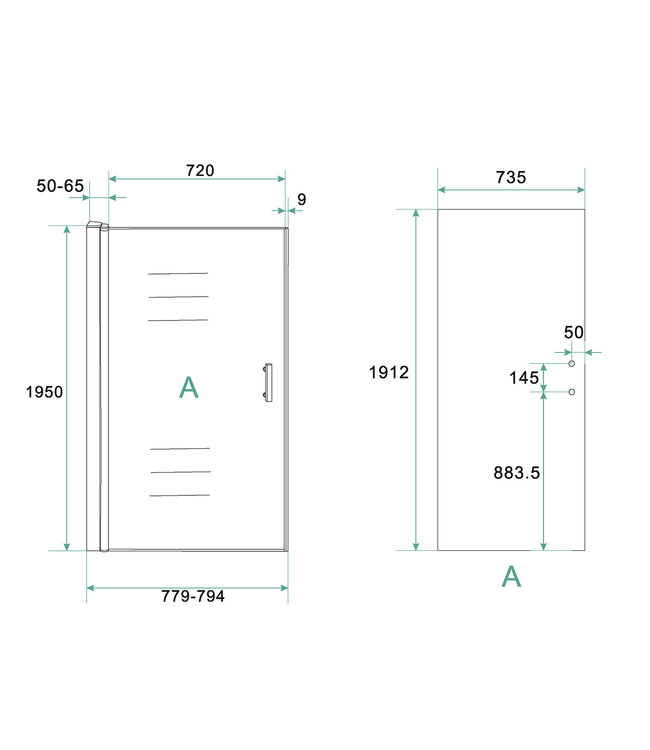 Douchecabine Cerra Eco 80x80 cm | 6mm Nano Glas Chroom