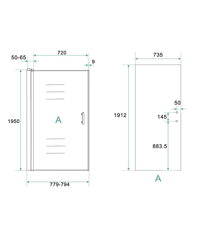 Douchecabine Cerra Eco 80x90 cm | 6mm Nano Glas Chroom