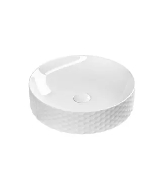 DutchLine Waskom Alamac Rond – Glans Wit – 44x20cm Keramiek