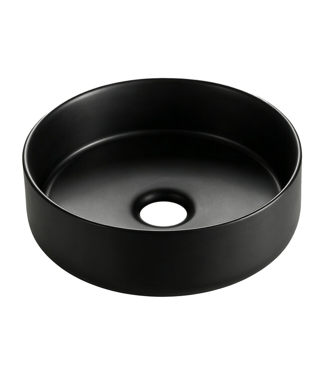 Waskom Colosso Mat Zwart Rond 36x12 cm keramiek