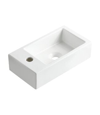 Wiesbaden Toilet Fontein Wiesbaden Rhea Wit links 40x22x11 cm - Keramiek