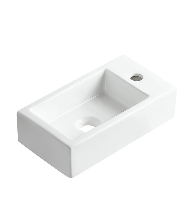 Toilet Fontein Wiesbaden Rhea Wit links 40x22x11 cm - Keramiek