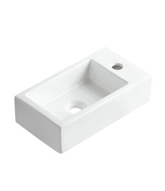 Wiesbaden Toilet Fontein Wiesbaden Rhea Wit Rechts 40x22x11 cm - Keramiek