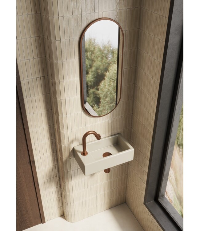 Toilet Fontein Wiesbaden Rhea Beige Rechts 40x22x11 cm - Keramiek