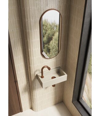 Wiesbaden Toilet Fontein Wiesbaden Rhea Beige Links 40x22x11 cm - Keramiek