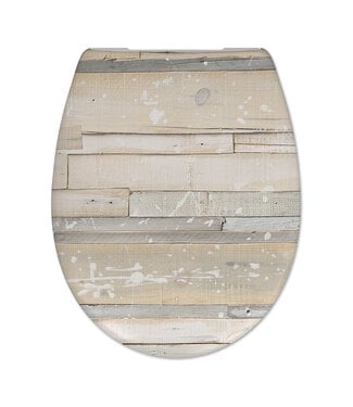 Wiesbaden Toiletzitting Cedo Multi – Wc-bril met Pastel wood Bedrukking & Softclose