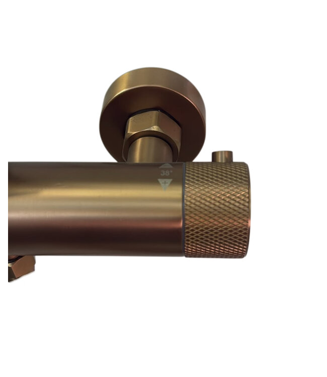 Regendoucheset Opbouw Grip Geborsteld Brons Koper 30cm hoofddouche