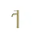 Wastafelkraan S-Grip Geborsteld Messing / Goud ( PVD ) – Hoge Mengkraan met Geribbelde Hendel