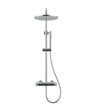 DutchLine Regendoucheset Opbouw Grip Chroom 30cm hoofddouche