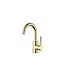DutchLine Wastafelkraan S-Grip Geborsteld Messing / Goud | PVD & Cold-Start - Draaibare uitloop