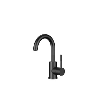 DutchLine Wastafelkraan S-Grip Mat Zwart | PVD & Cold-Start - Draaibare uitloop