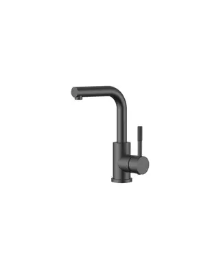 DutchLine Wastafelkraan S-Grip Square Gunmetal - Cold-Start & PVD - Draaibare uitloop