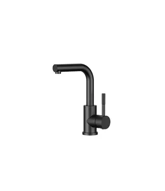 DutchLine Wastafelkraan S-Grip Square Mat Zwart - Cold-Start & PVD - Draaibare uitloop