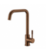 Keukenkraan S-Grip Square Geborsteld Brons Koper - Cold-Start & PVD - Draaibare uitloop