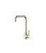 Keukenkraan S-Grip Square Geborsteld Messing / Goud - Cold-Start & PVD - Draaibare uitloop