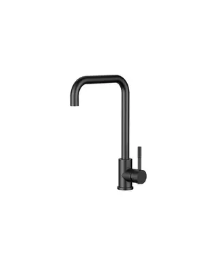 DutchLine Keukenkraan S-Grip Square Mat Zwart - Cold-Start & PVD - Draaibare uitloop