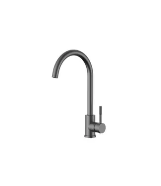 DutchLine Keukenkraan S-Grip Gunmetal - Cold-Start & PVD - Draaibare uitloop