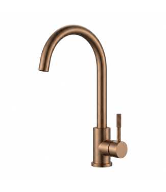 DutchLine Keukenkraan S-Grip Geborsteld Brons Koper - Cold-Start & PVD - Draaibare uitloop