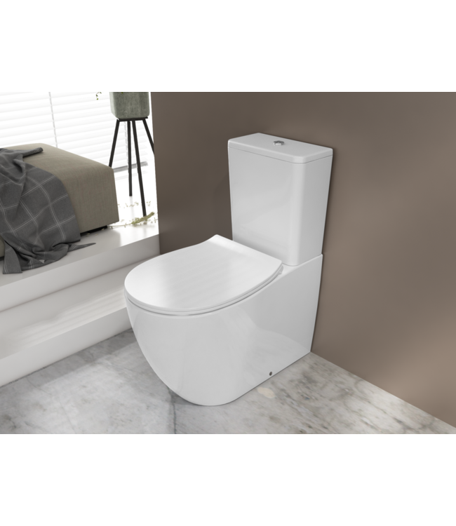 Staand toilet Sentimenti NEO met geintegreerde bidetkraan - Randloos - OA&PK