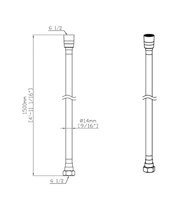 Doucheslang Grip 150cm Chroom - Soft PVC - Anti-Twist