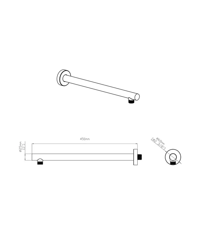 Douchearm Muur Geborsteld Brons Koper PVD - Dutchline Grip Muurbuis