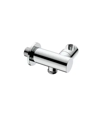 DutchLine Handdouchehouder kantelbaar S-Grip Chroom - Wandaansluitbocht