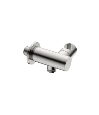 DutchLine Handdouchehouder kantelbaar S-Grip Geborsteld Staal (RVS Look) - Wandaansluitbocht
