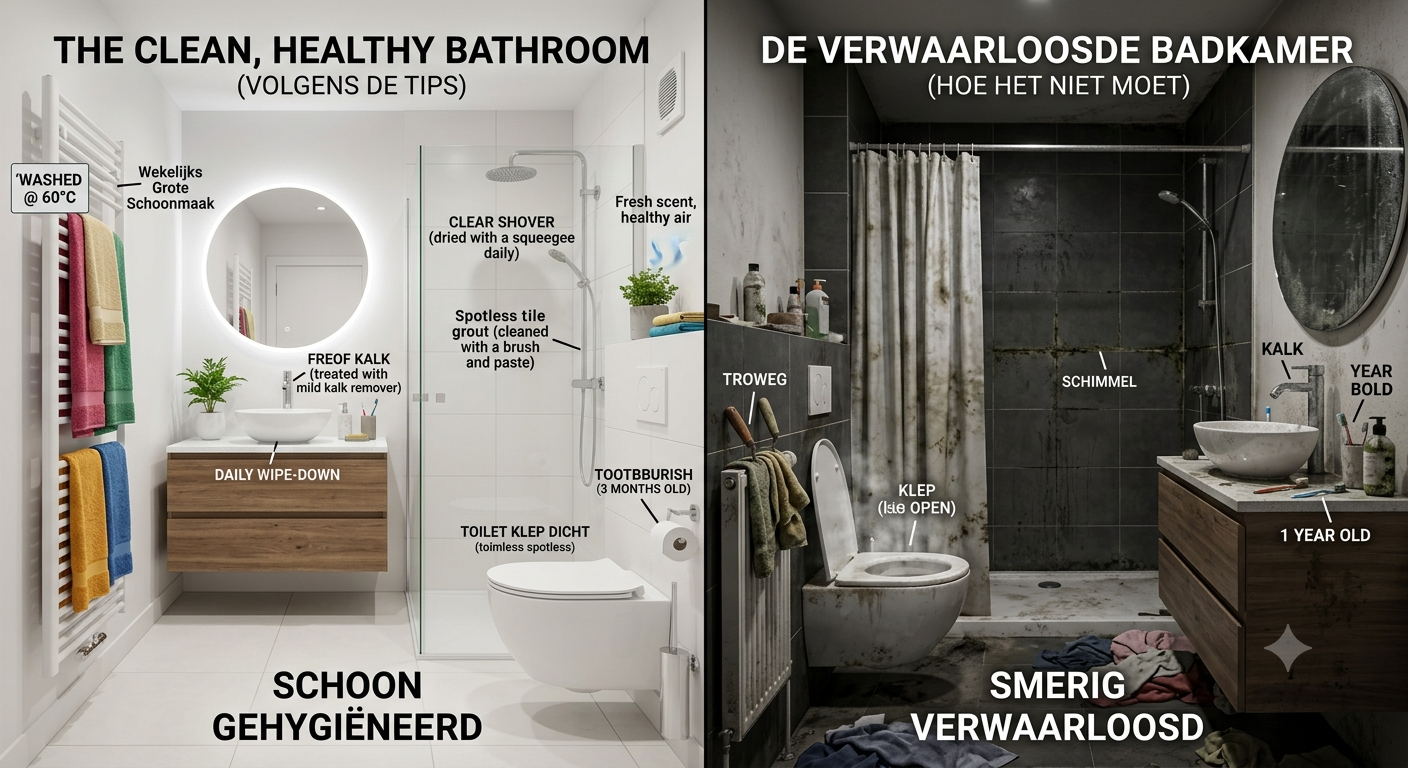 Hoe vaak badkamer schoonmaken?