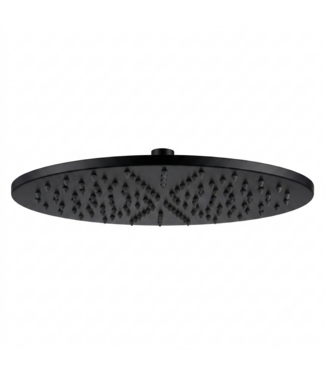 DutchLine Douchekop Regendouche Grip Mat Zwart 30cm - Messing PVD-Gecoat