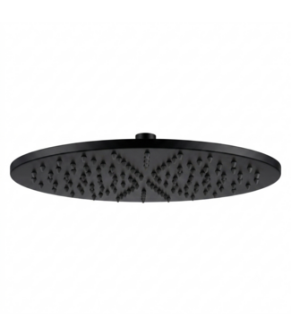 DutchLine Douchekop Regendouche Grip Mat Zwart 20cm - Messing PVD-Gecoat