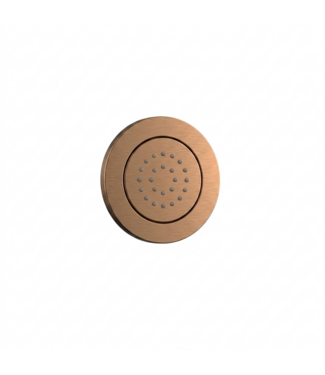 DutchLine Inbouw Massage Jet Geborsteld Brons Koper (PVD) Rond 12cm | Luxe Spa Douche